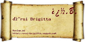 Örsi Brigitta névjegykártya